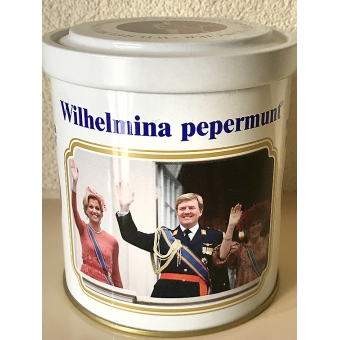 Trommel Willem-Alexander & Maxima Wilhelmina Pepermunt